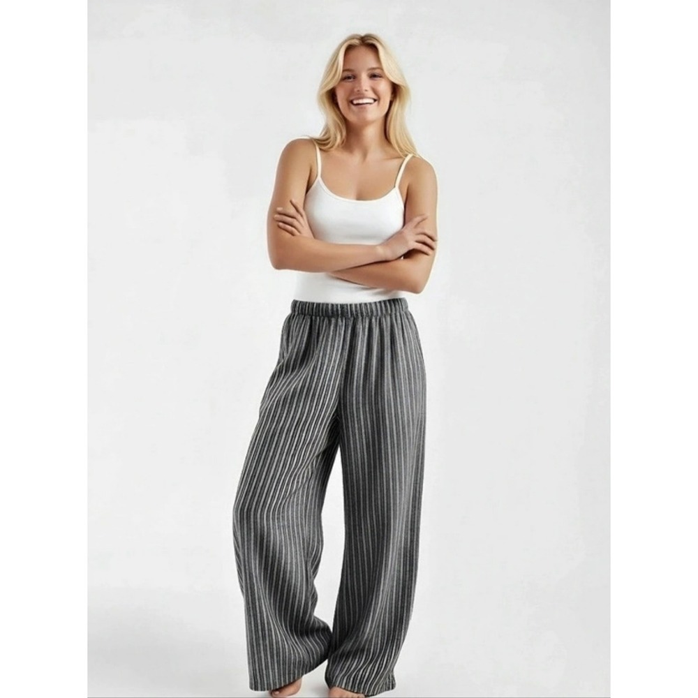 FP Beach Striped Wide Leg Pants in Blue & White Size XS